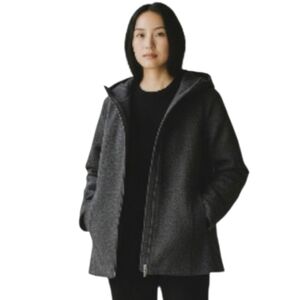 Espirit Women's Gray Hooded Jacket 90% Wool